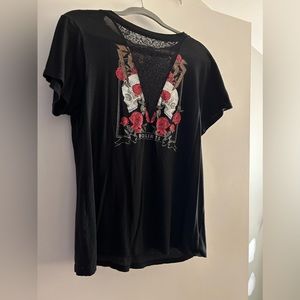 Express lace cutout graphic tee size Large